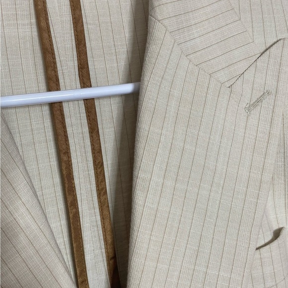 Express Men's Beige Striped Blazer - Picture 6 of 9